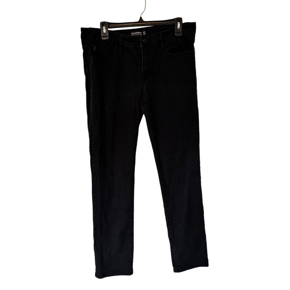 Southpole Jeans Sz 32x32 Black Jeans Pockets Skinny Fit Mens Hip Hop Y2K